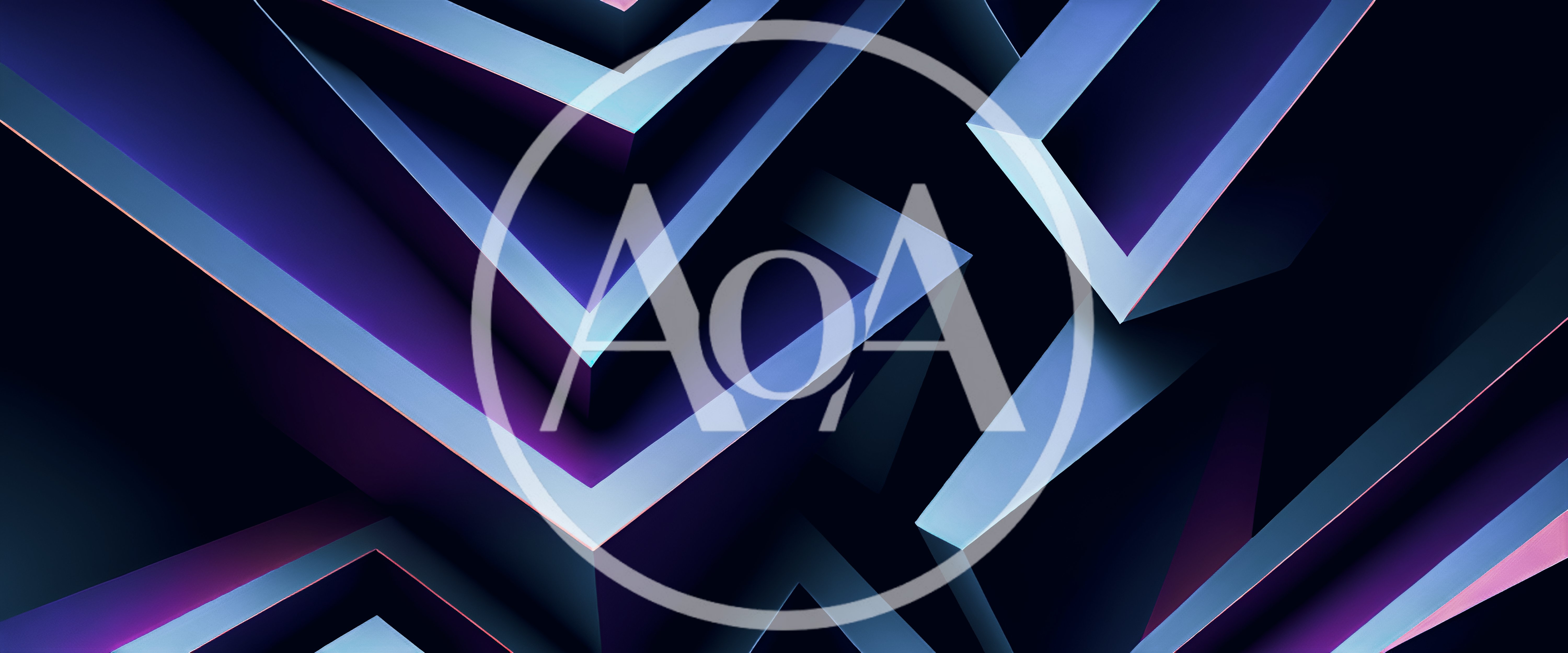 Abstract 3D Geometric Shapes With Blue And Purple Lighting