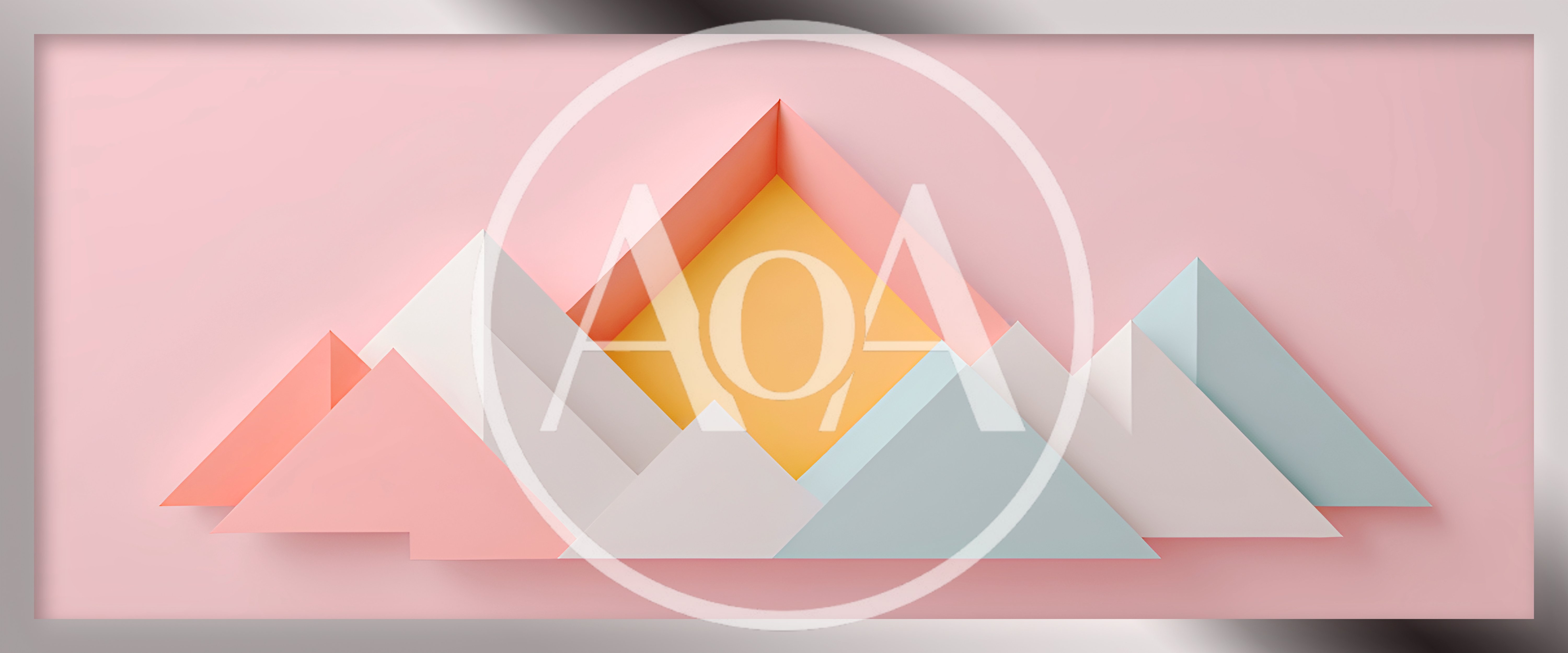 Minimalist Paper Cutout Mountain Range Illustration