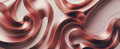 Abstract Metallic Copper Ribbon Waves Background