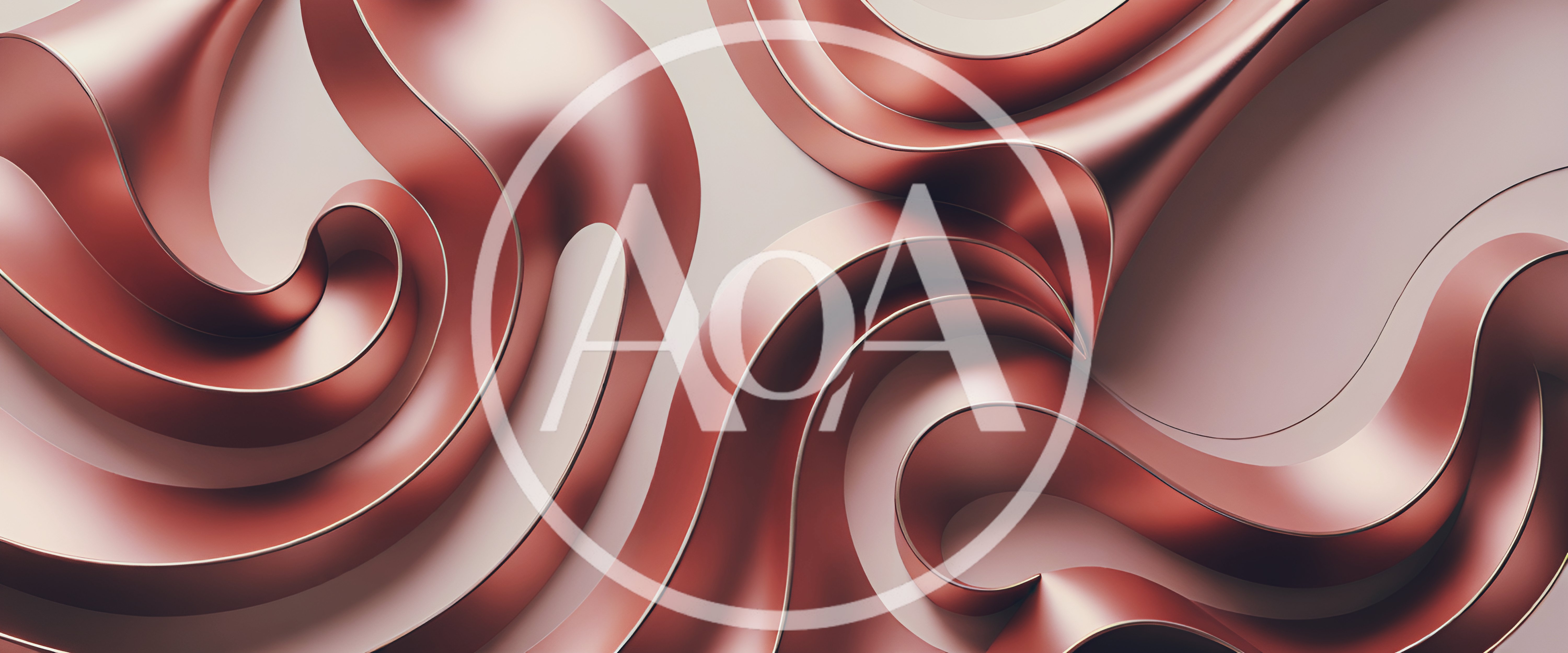 Abstract Metallic Copper Ribbon Waves Background