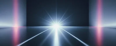 Abstract Futuristic Corridor With Glowing Light Source