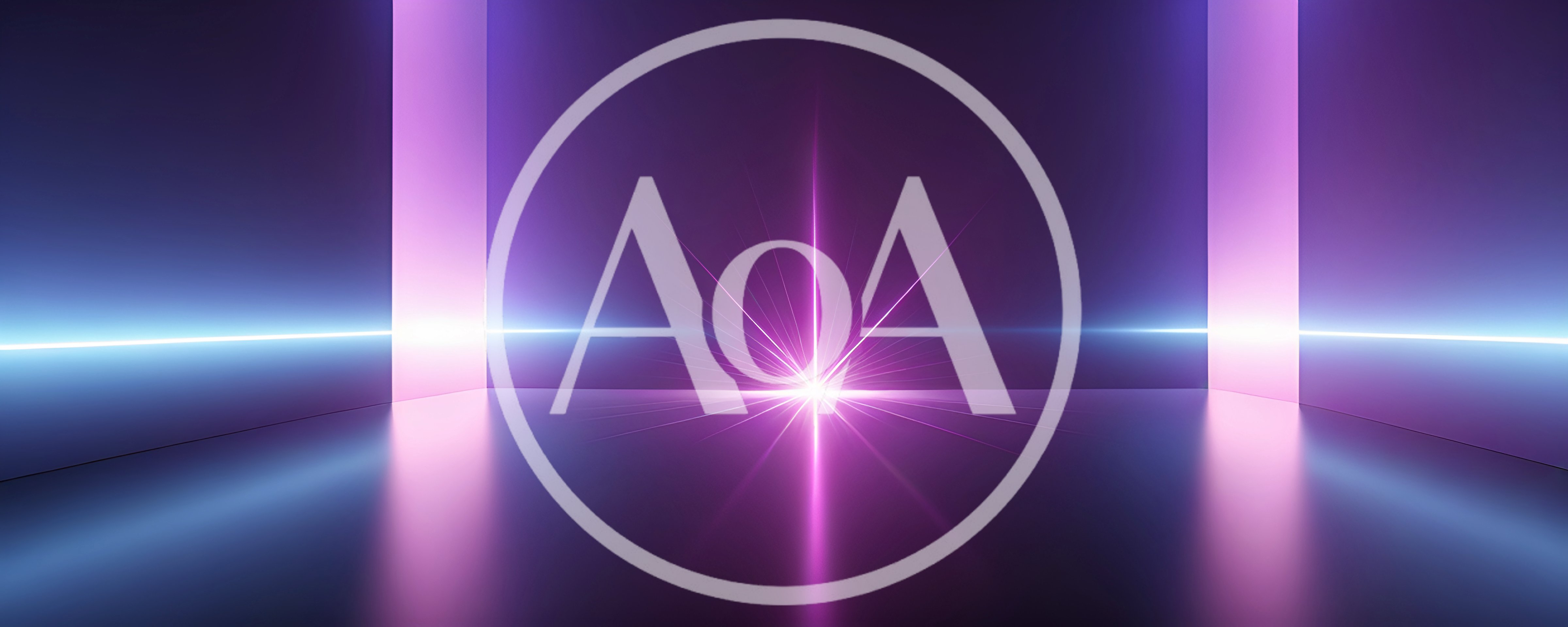 Abstract Neon Light Tunnel With Glowing Purple Lens Flare