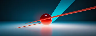 Abstract Red Sphere With Piercing Rod