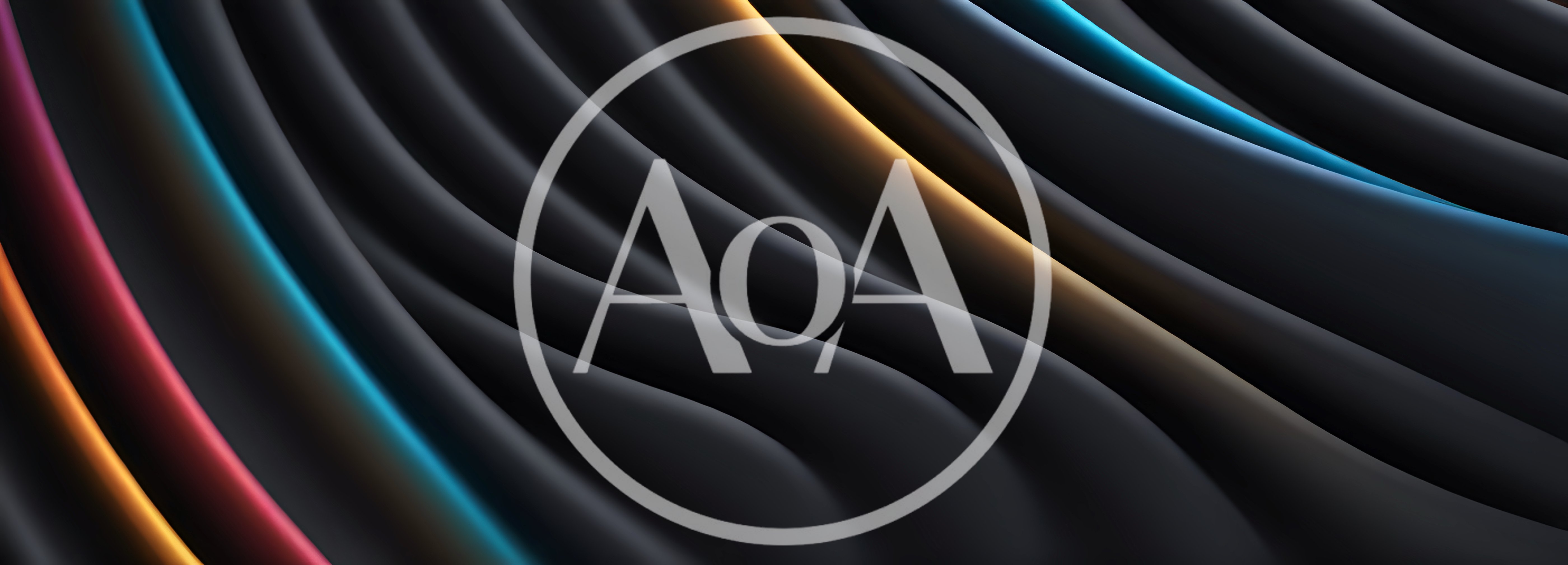 Abstract Dark Wavy Background With Colorful Glowing Edges