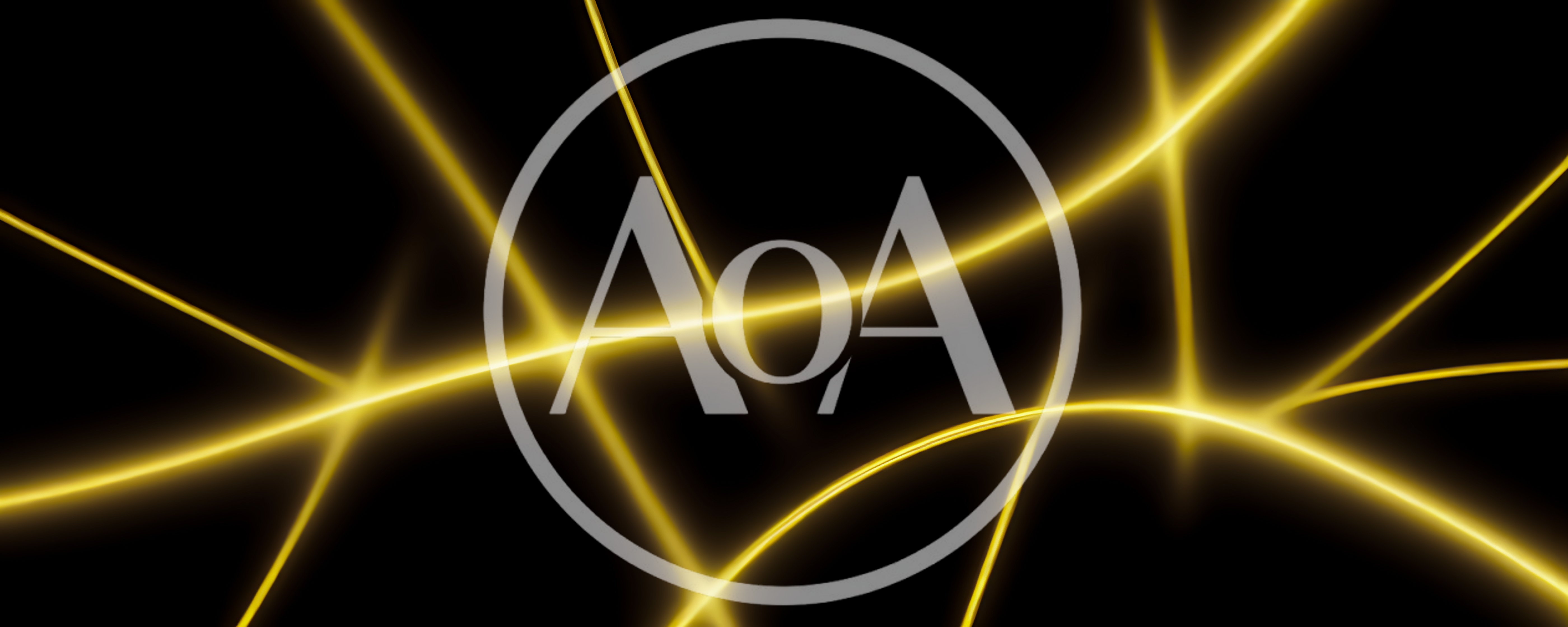 Abstract Glowing Golden Light Streaks On Black Background