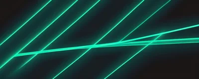 Abstract Neon Green Light Streaks On Dark Background