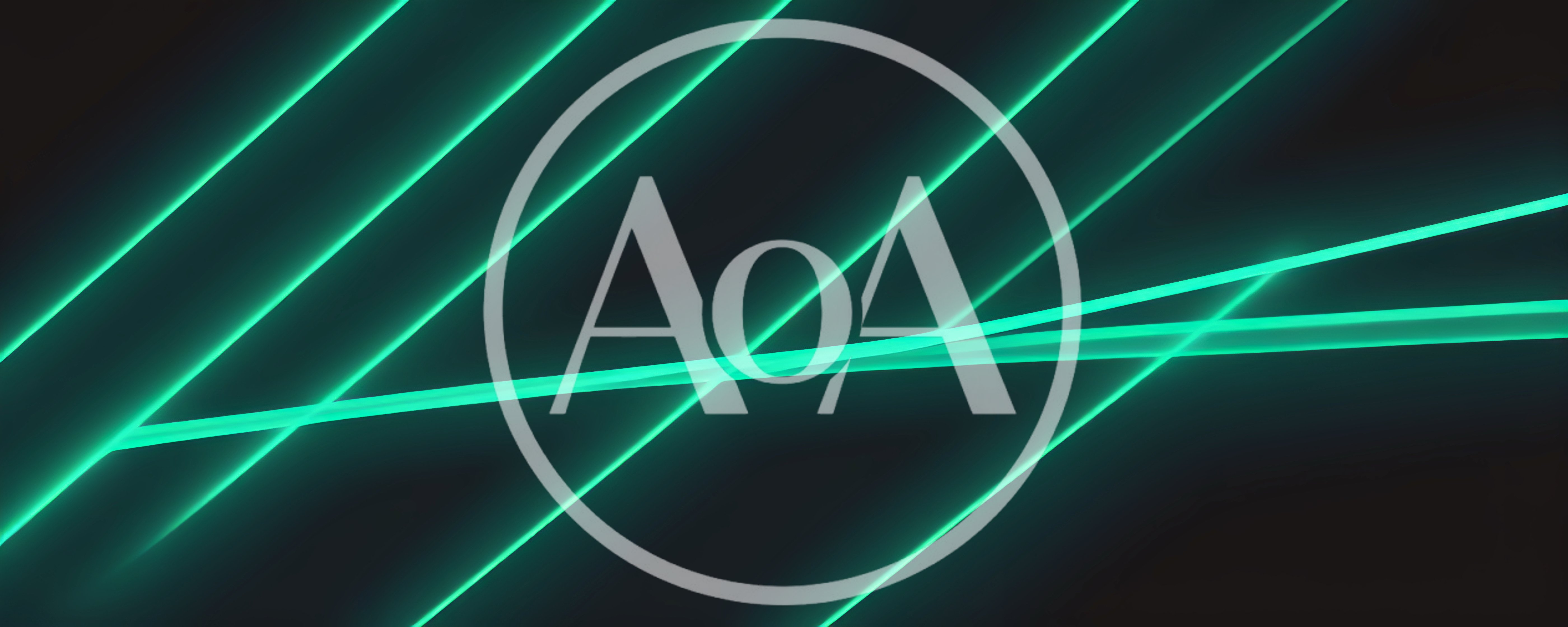 Abstract Neon Green Light Streaks On Dark Background