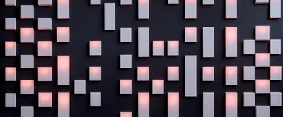 Abstract Wall With Glowing Rectangular Light Panels