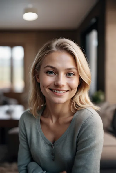 Portrait Of A Smiling Young Blonde Woman