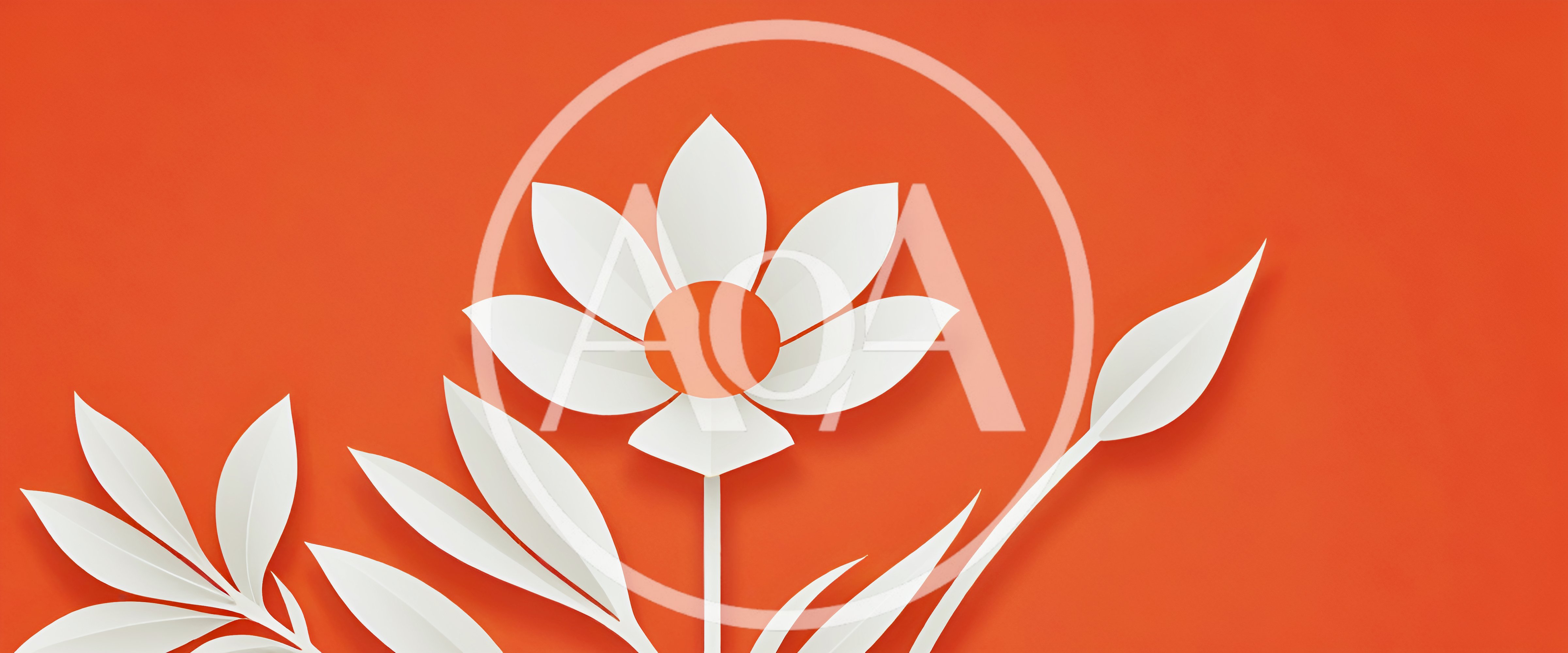 Paper Cutout Flower Illustration On Orange Background