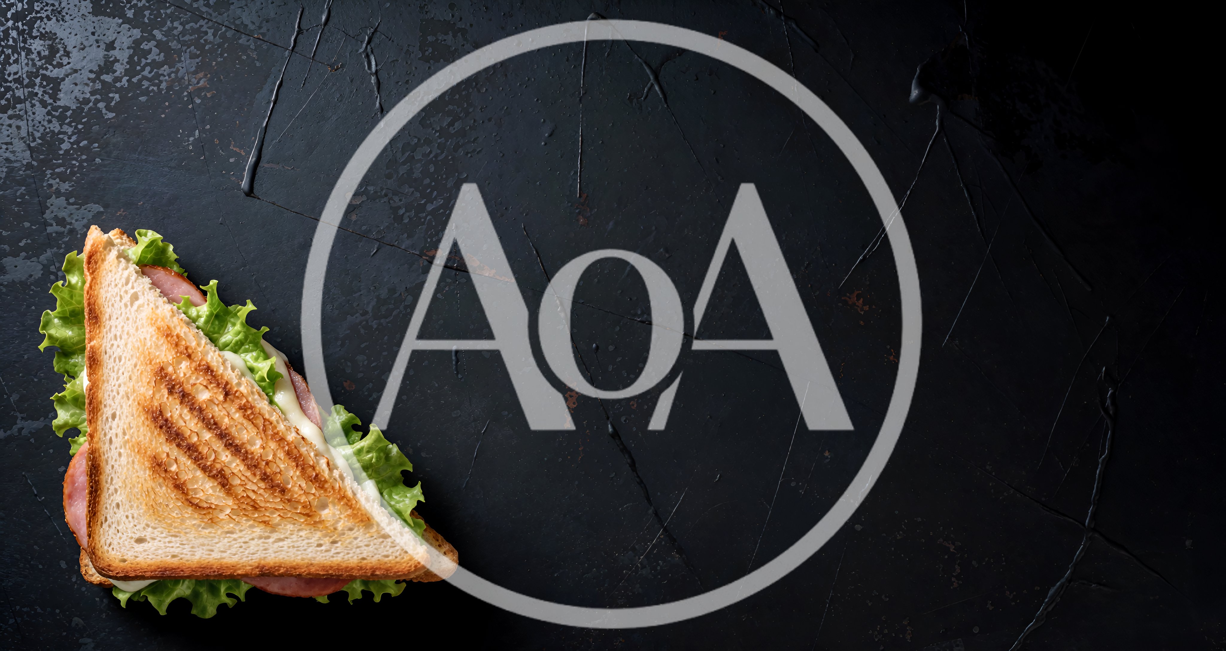 Toasted Ham and Cheese Sandwich on Dark Background