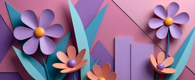 Abstract Paper Cutout Floral Background Design