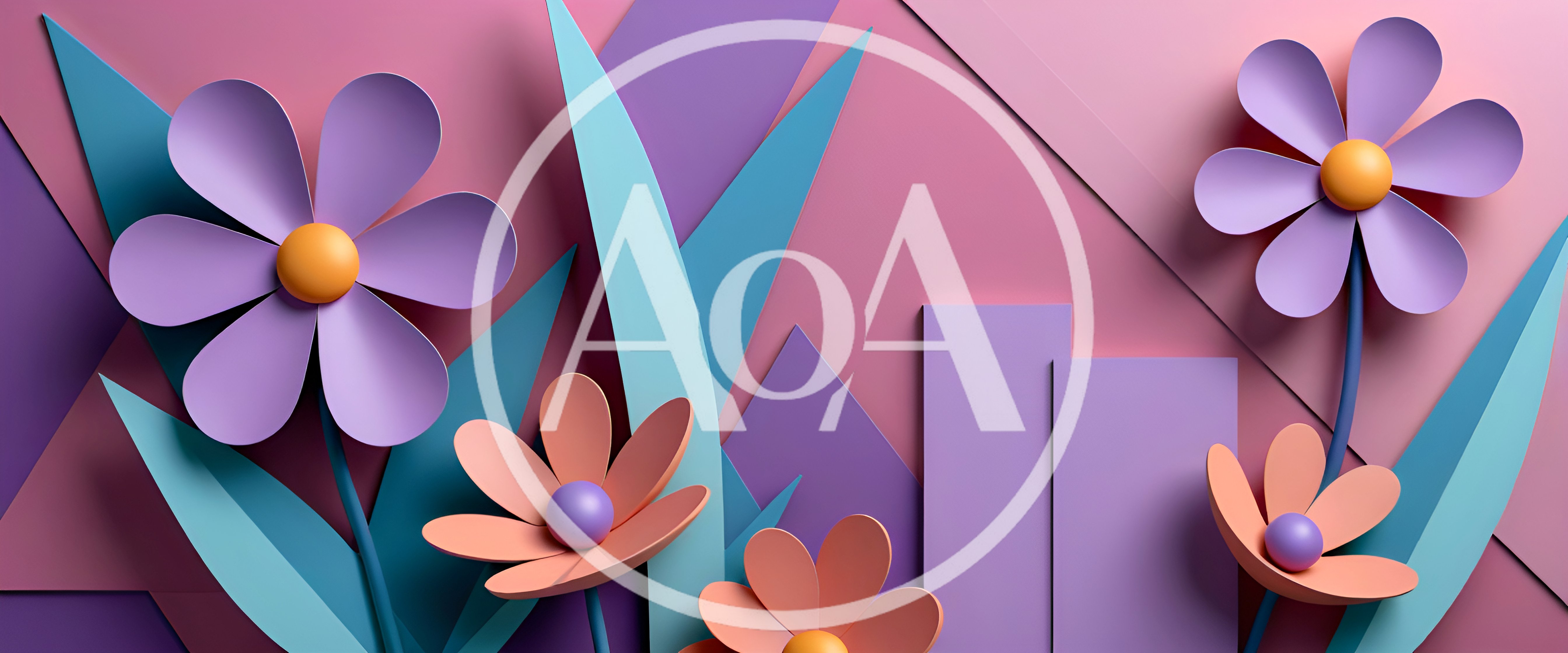 Abstract Paper Cutout Floral Background Design