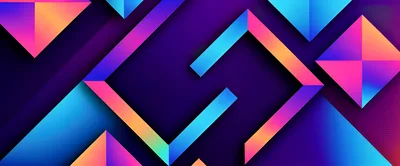 Abstract Geometric Background With Vibrant Neon Gradient Shapes
