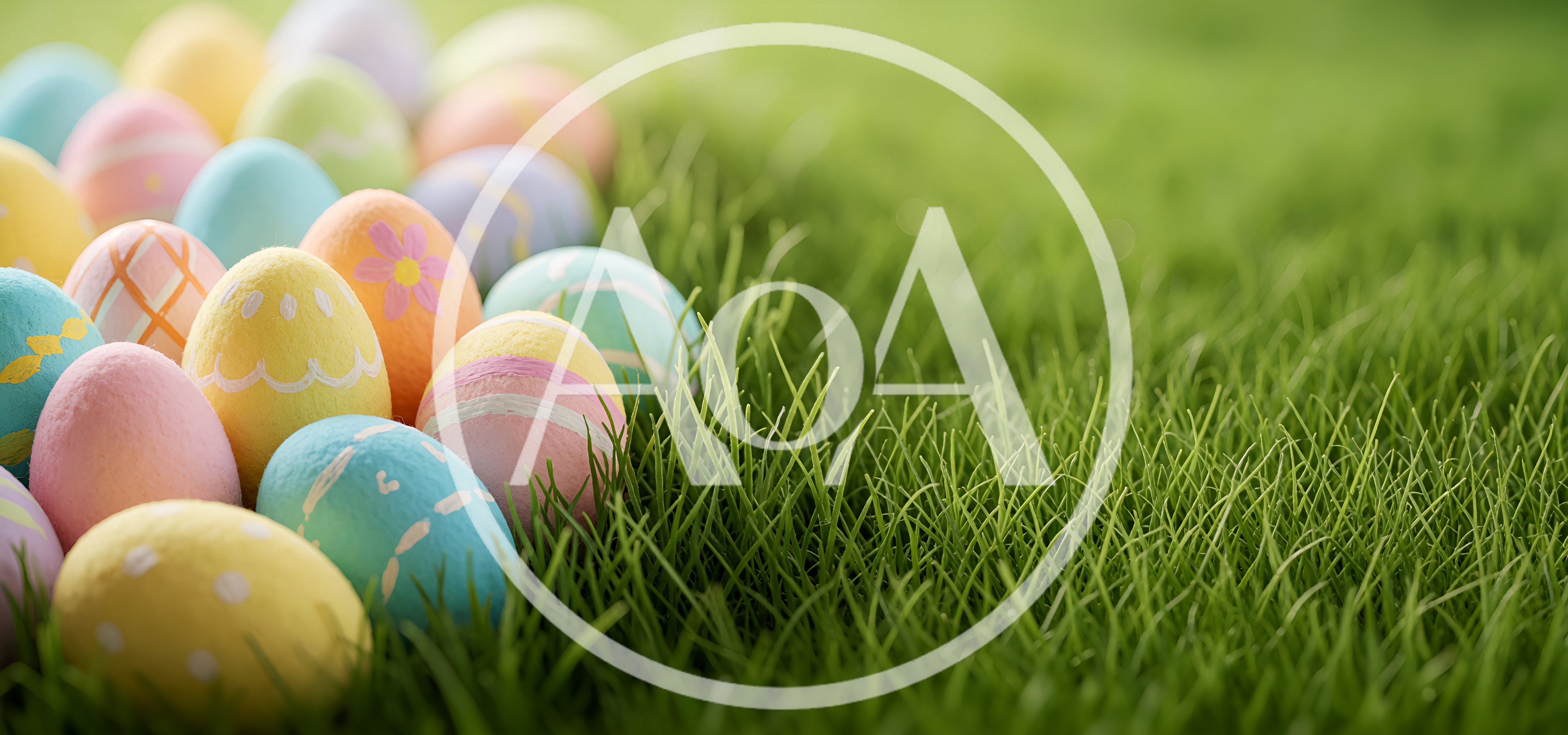Colorful Easter Eggs Scattered On Green Grass