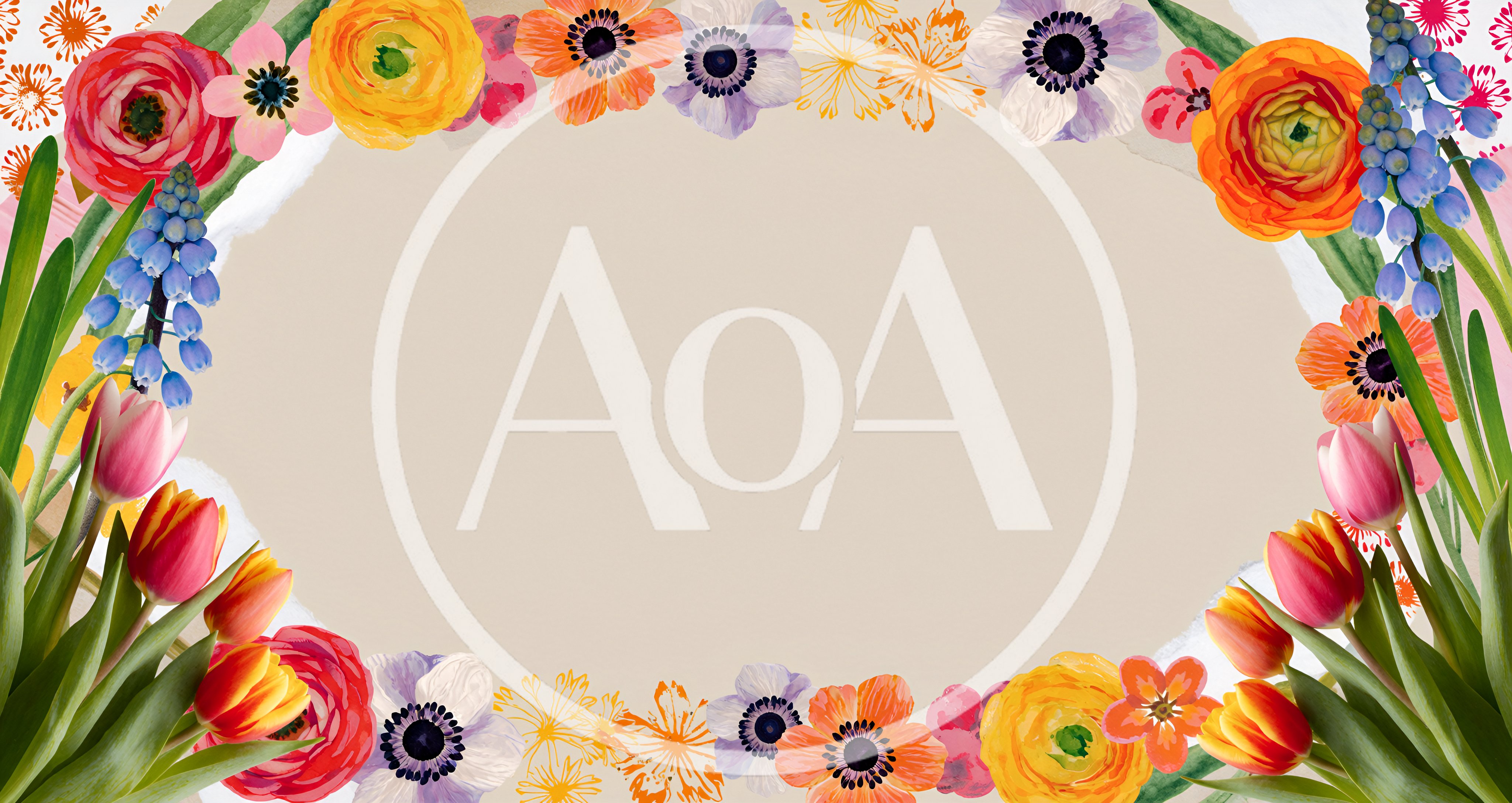 Floral Frame Border With Spring Flowers