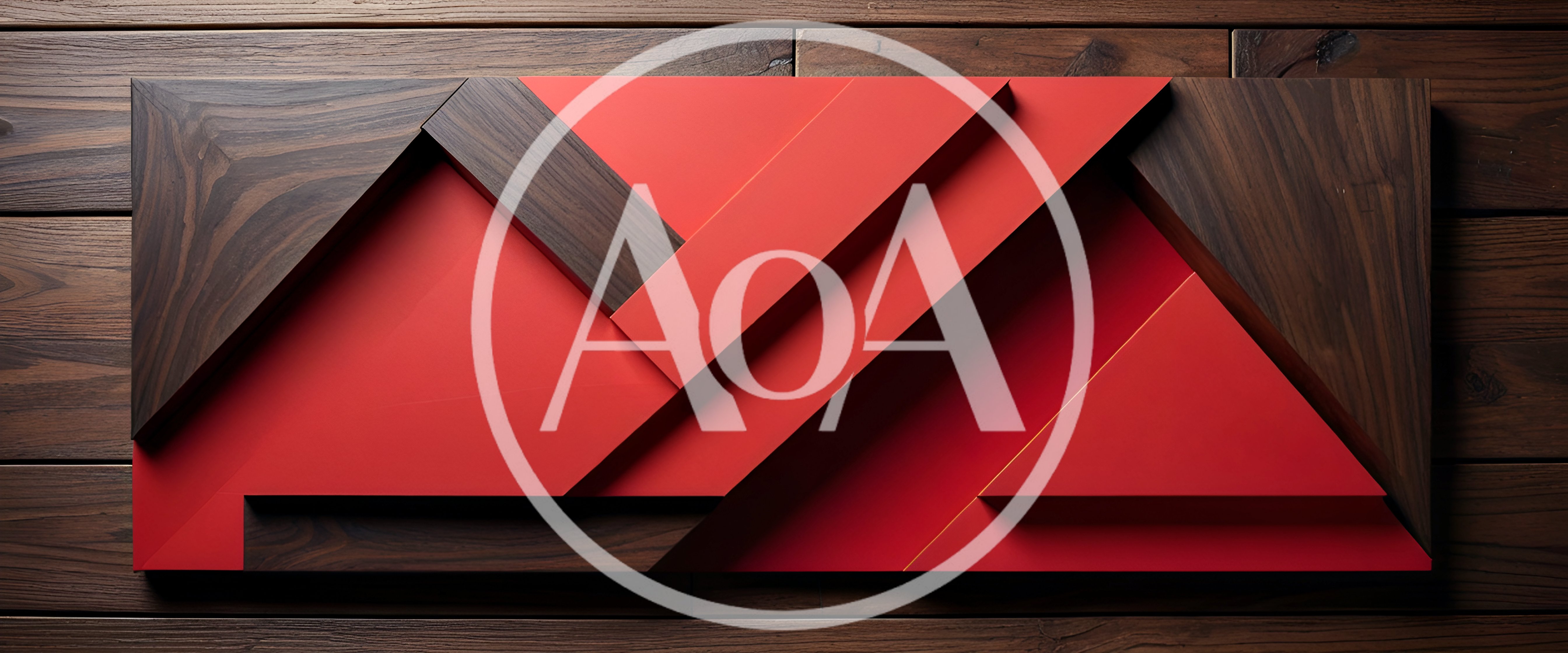 Abstract Geometric Wood And Red Panel Wall Art