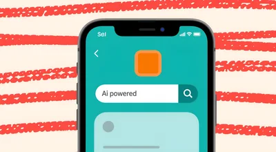 Smartphone Display Showing AI Powered Search Bar Interface