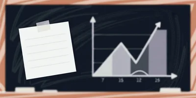 Business Growth Chart On A Classroom Chalkboard