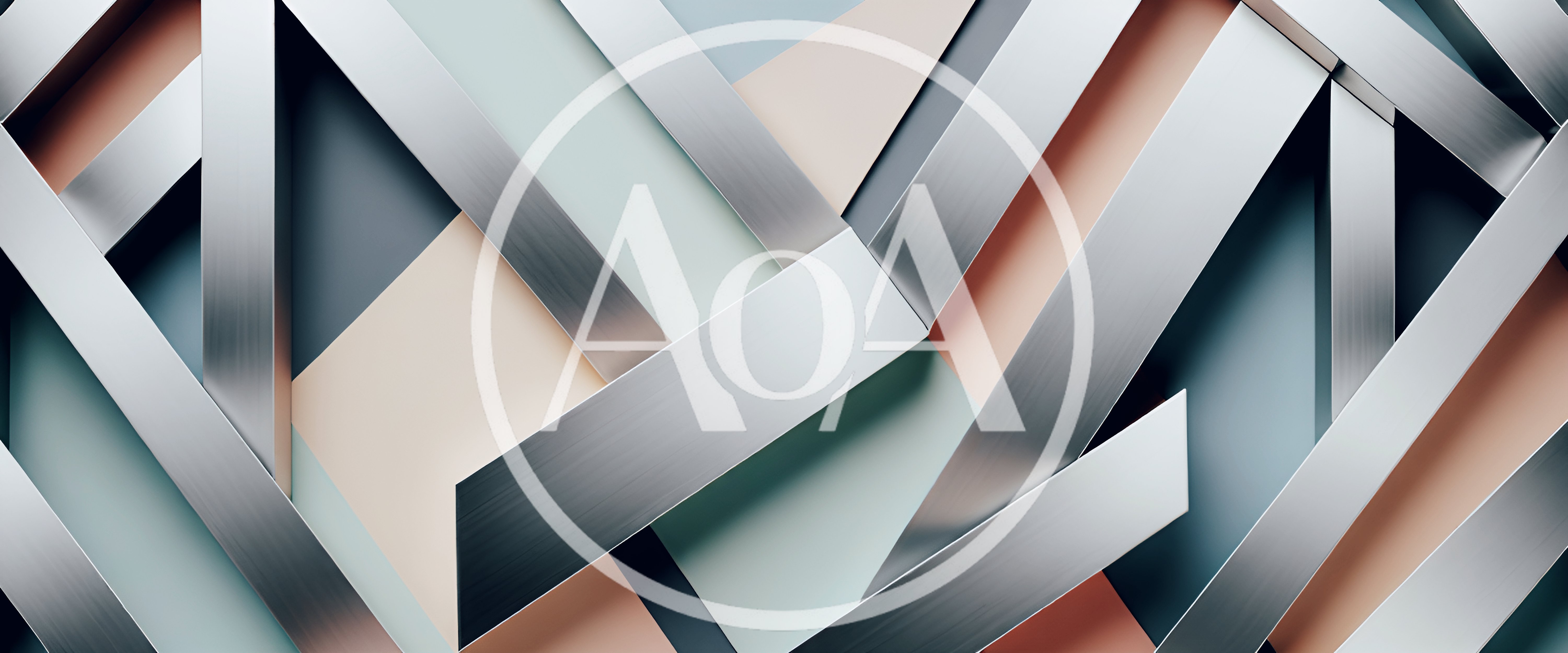 Abstract Geometric Metal Bars On Pastel Background