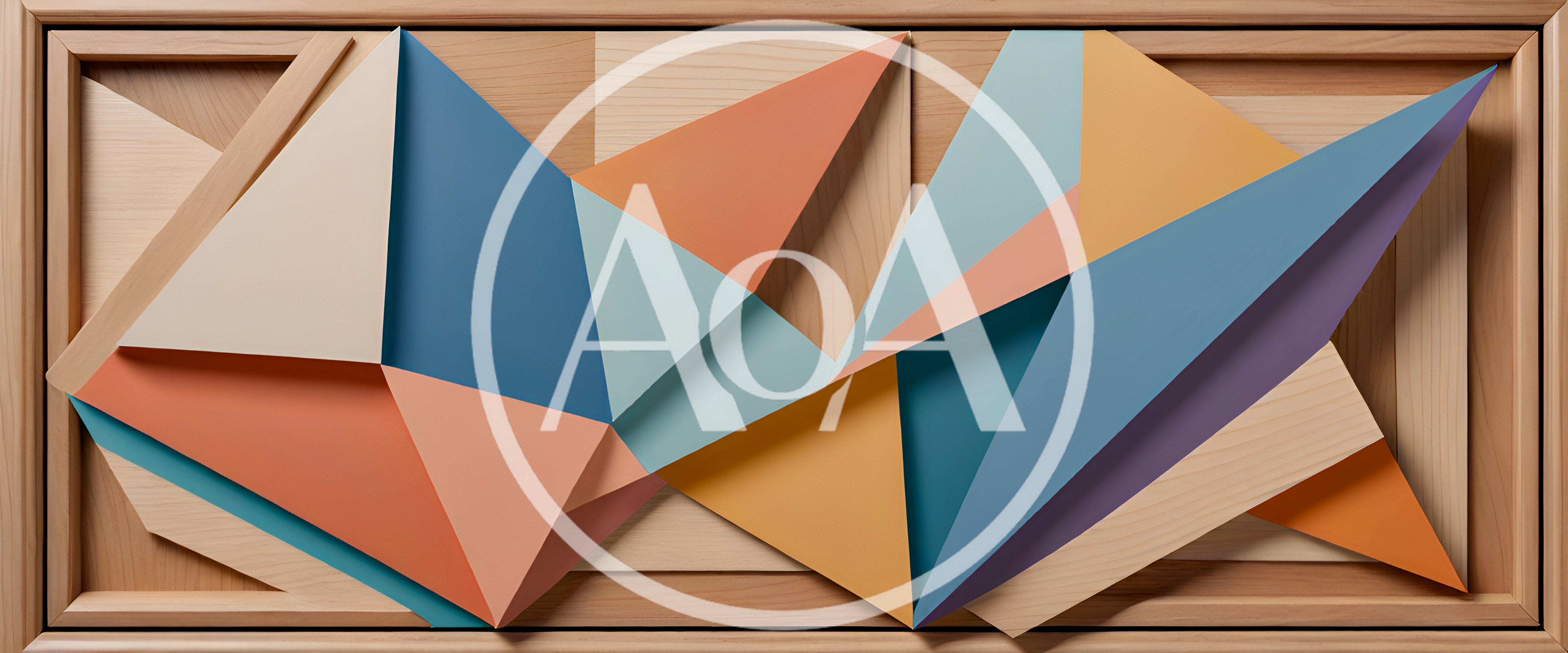 Abstract Geometric Wood And Painted Panel Art