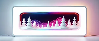 Modern Neon Illuminated Christmas Tree Display