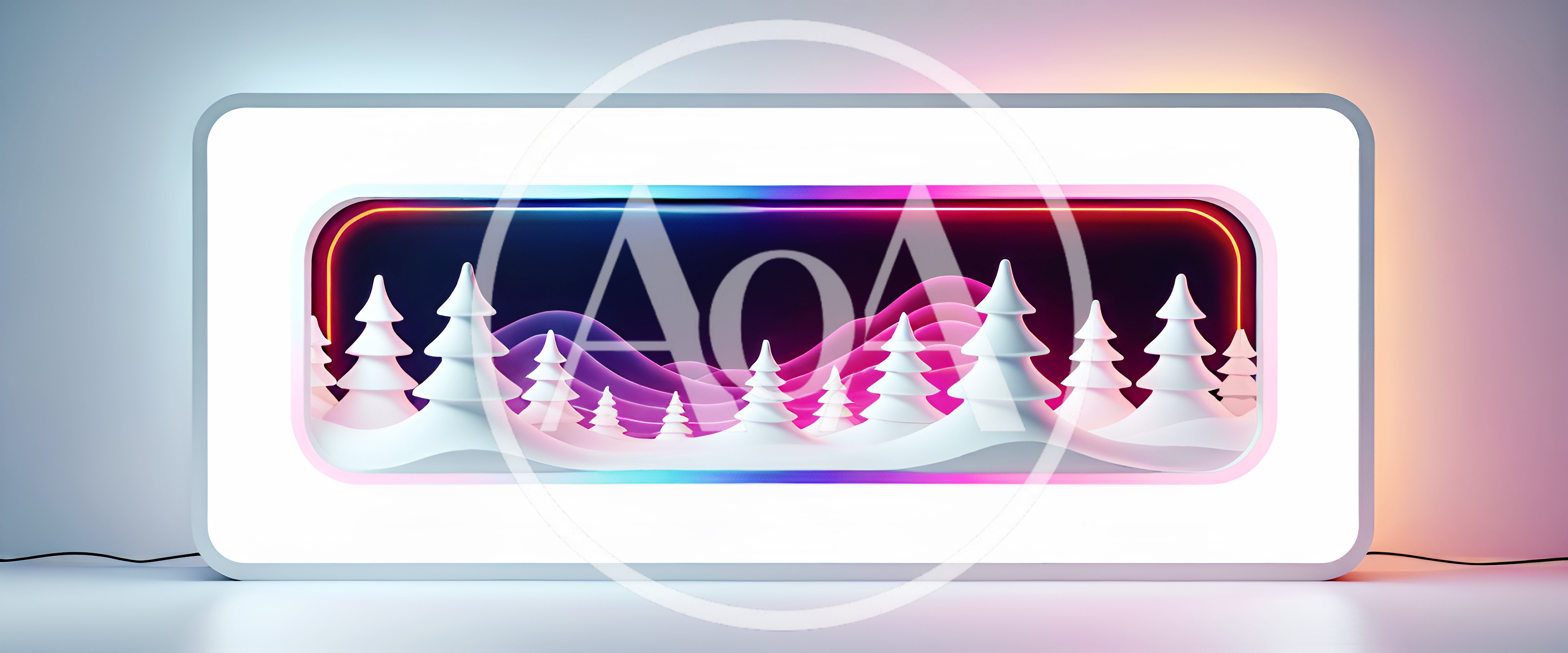 Modern Neon Illuminated Christmas Tree Display