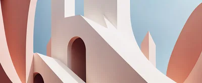 Abstract Architectural Forms With Soft Pastel Tones