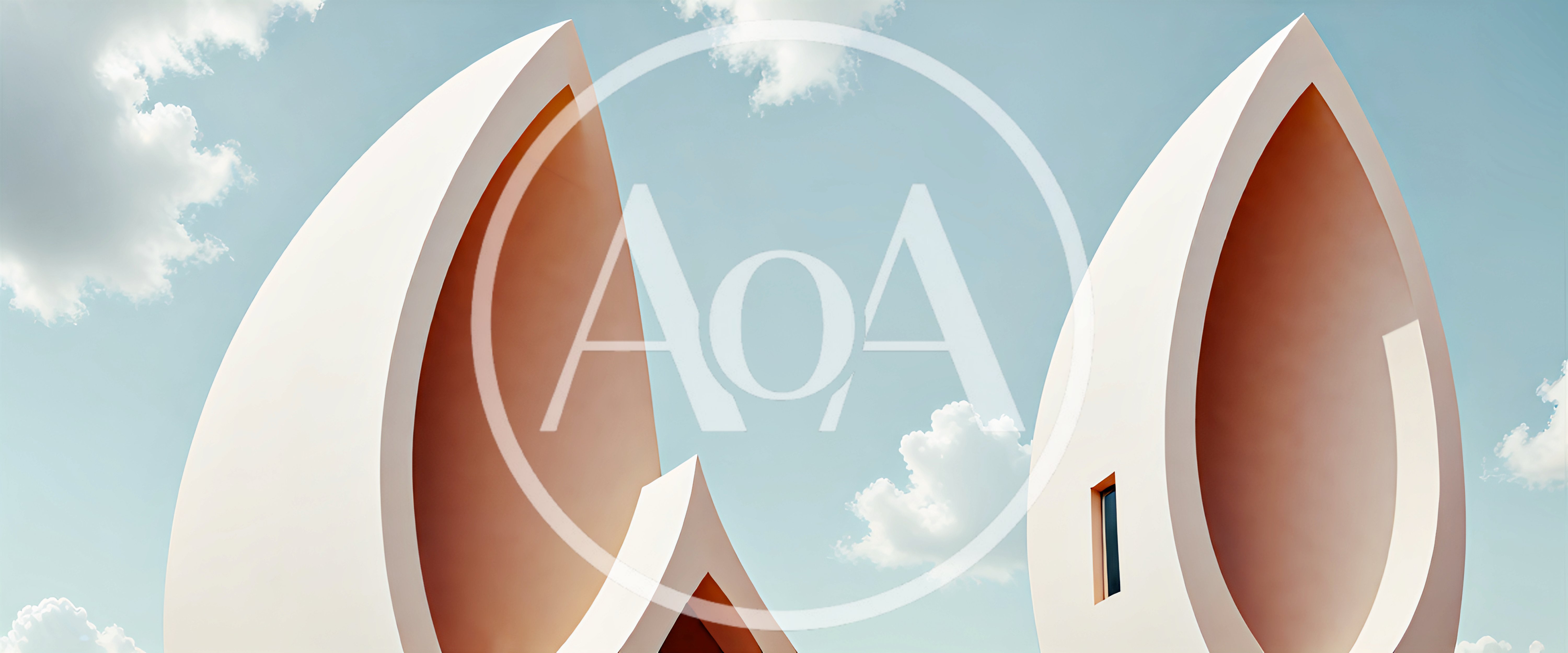 Modern Abstract Architectural Structures Against Blue Sky