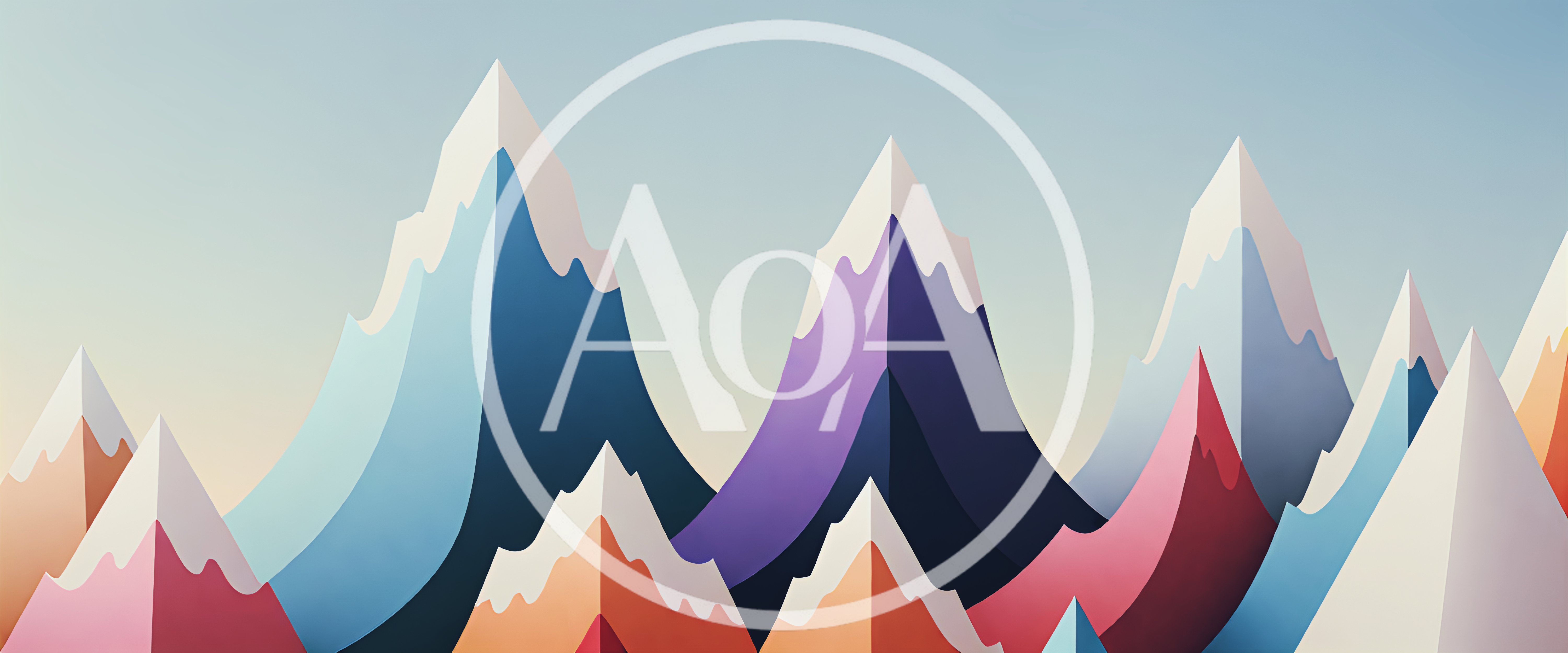 Minimalist Vector Illustration Of Colorful Mountain Peaks