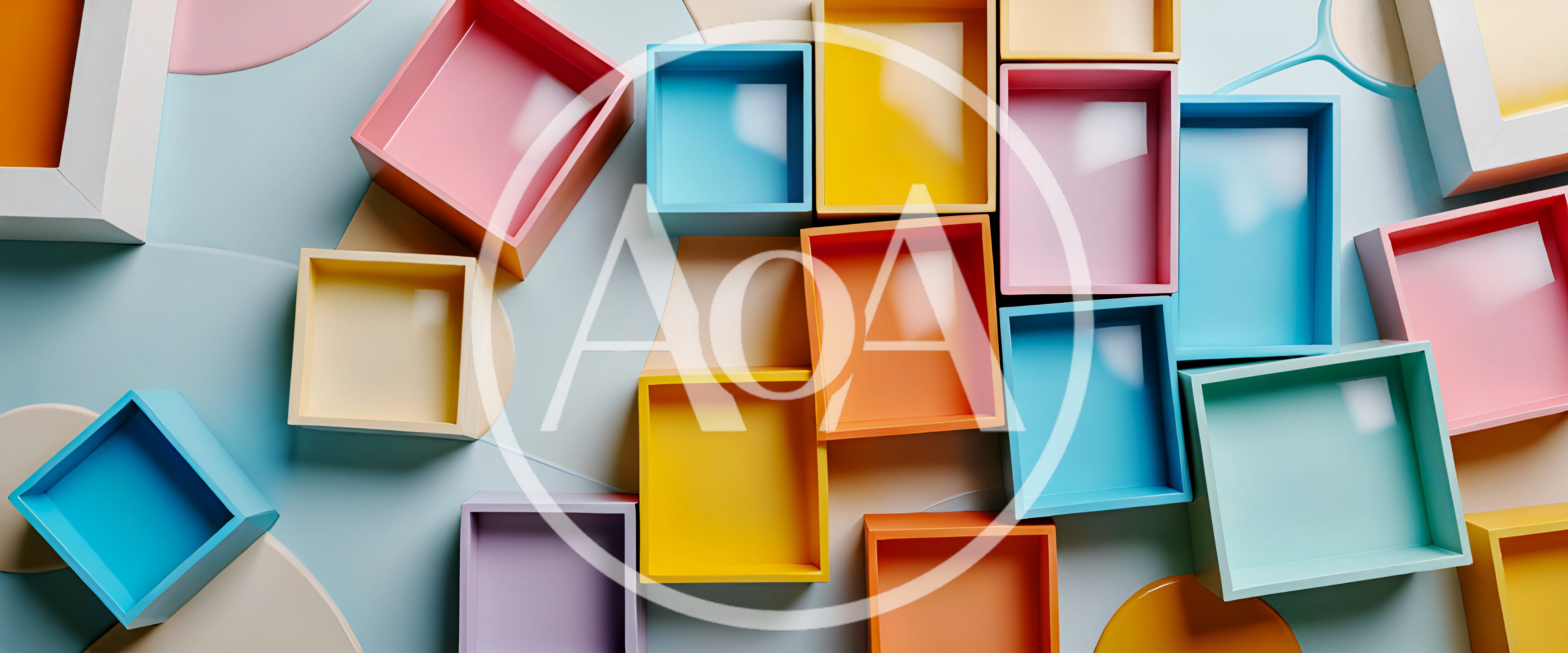 Colorful Empty Square Wooden Display Boxes