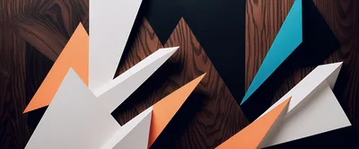 Abstract Geometric Shapes On Wood Grain Background