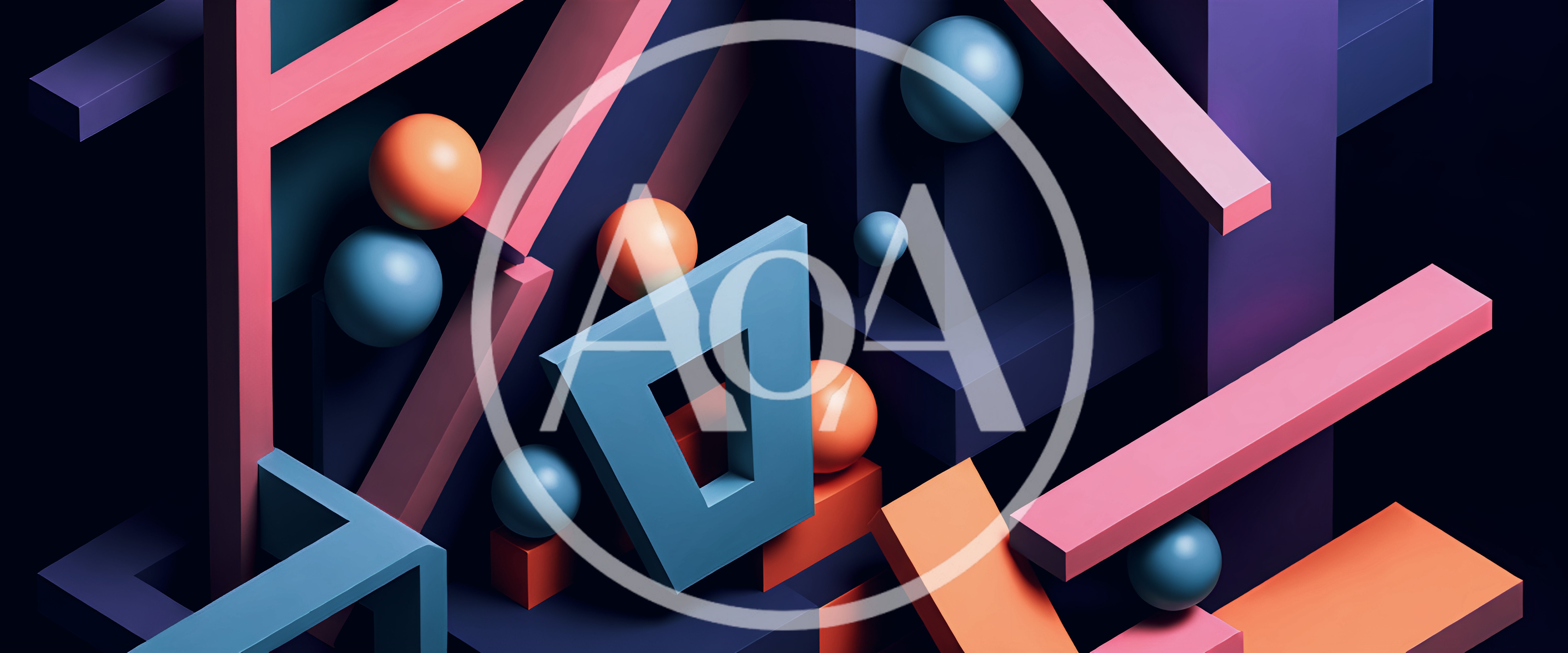 Abstract 3D Geometric Shapes Composition