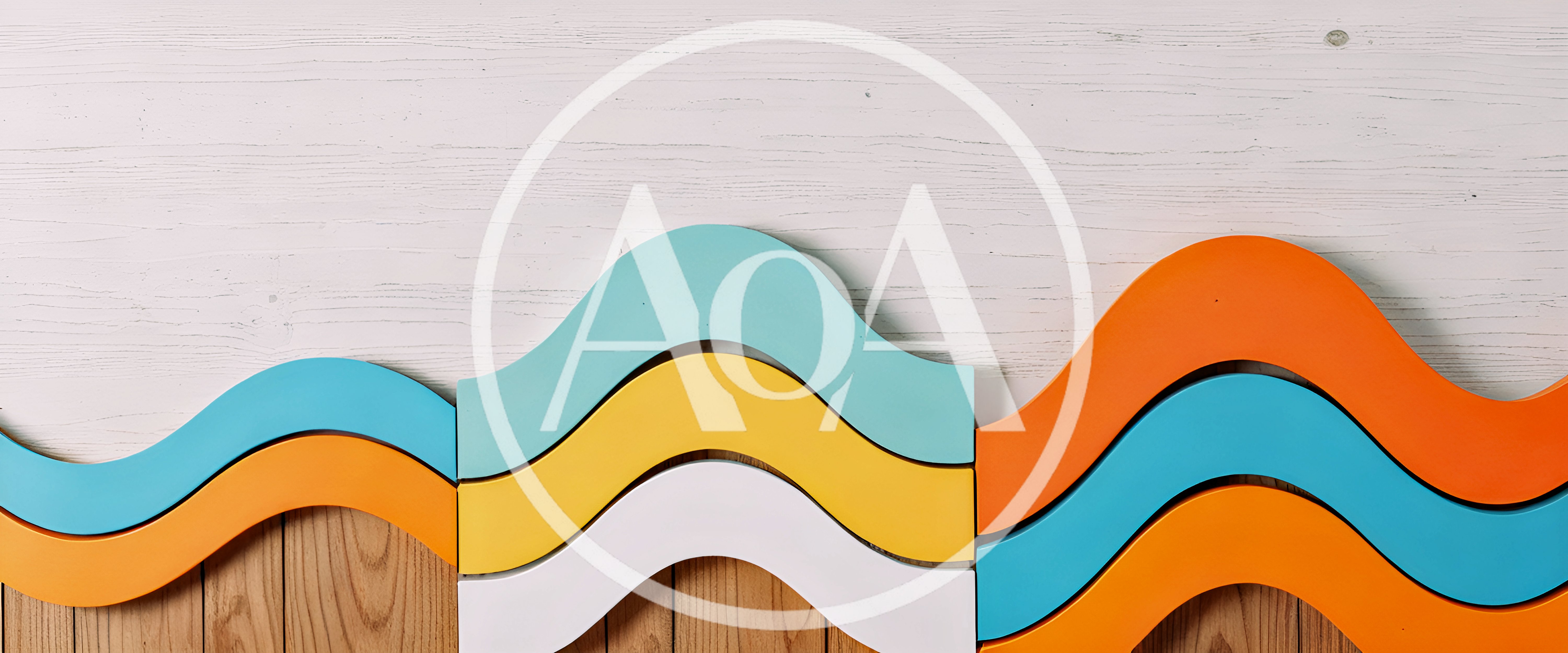 Colorful Wavy Wooden Blocks Arranged On A Surface