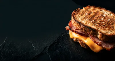 Grilled Ham and Cheese Sandwich on Slate