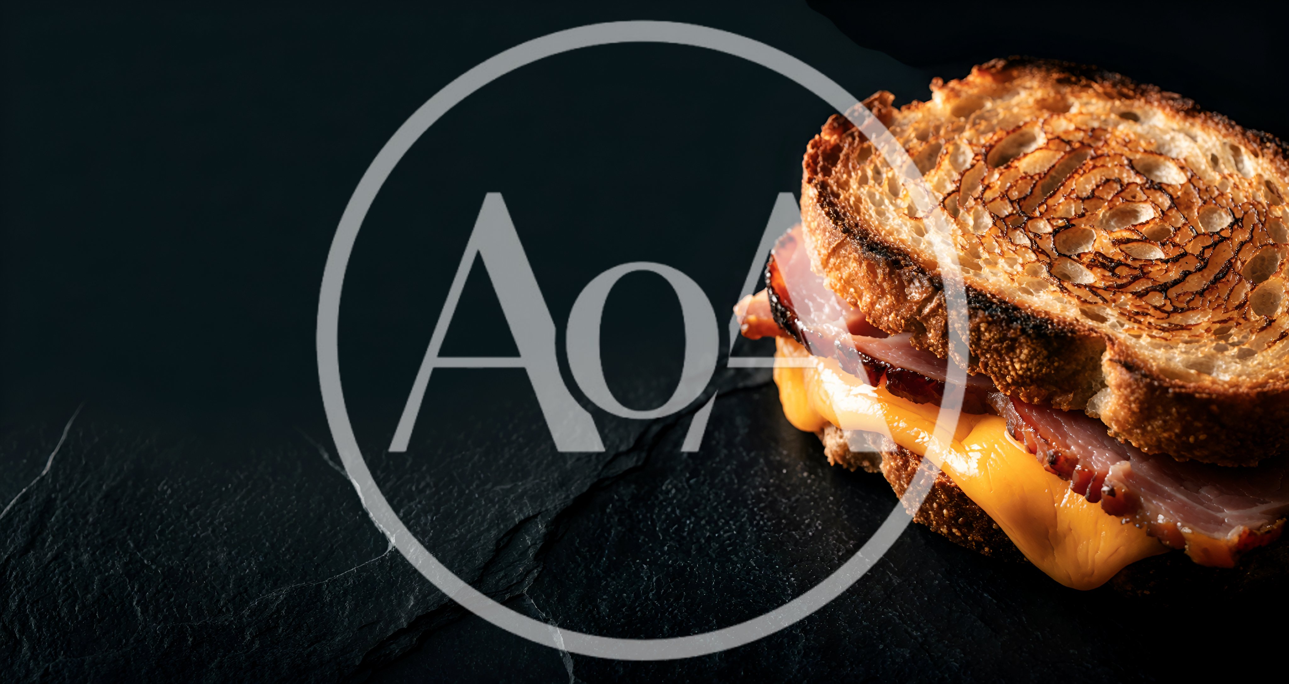 Grilled Ham and Cheese Sandwich on Slate