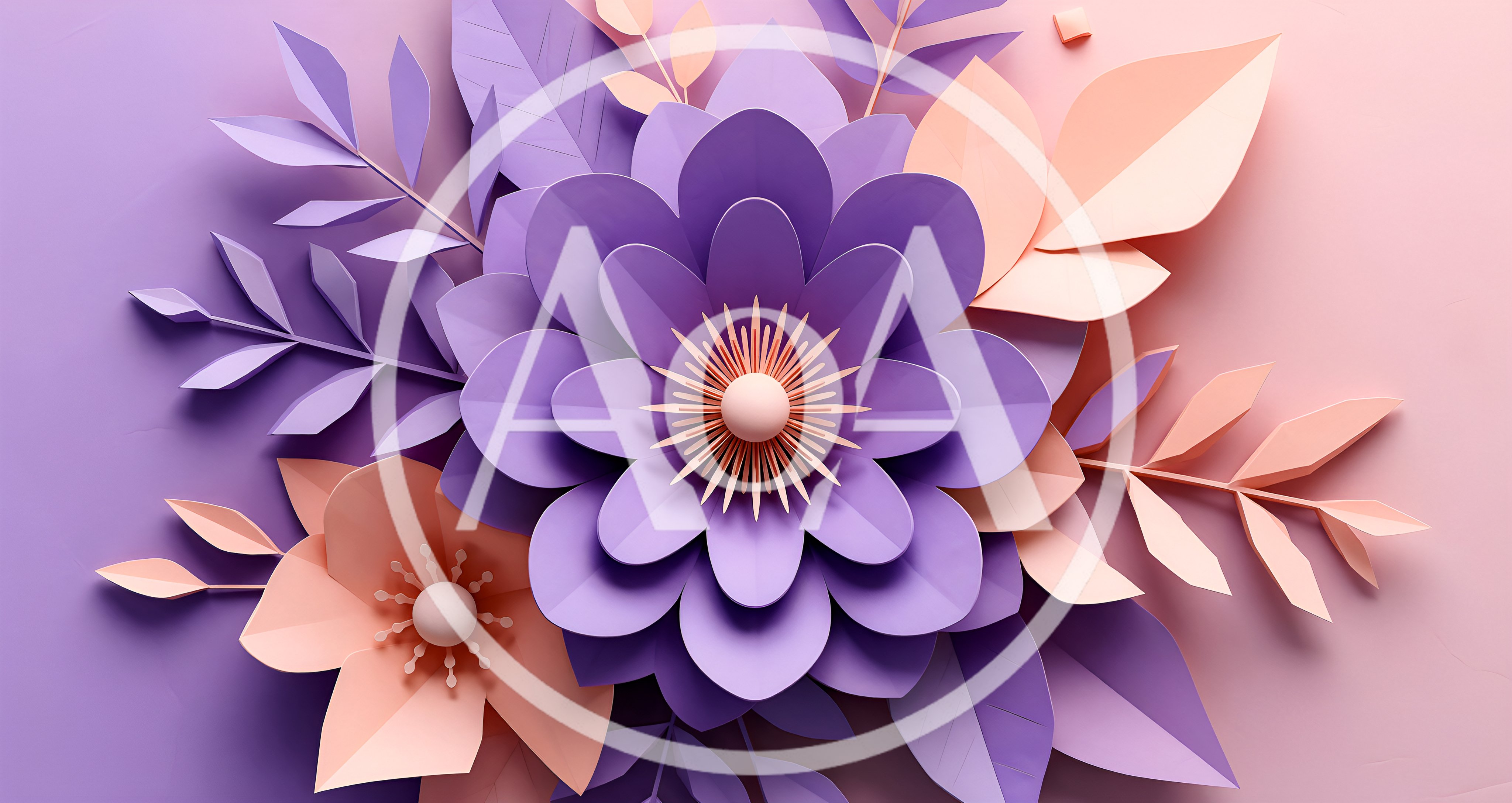 Paper Craft Floral Arrangement With Purple And Peach Flowers