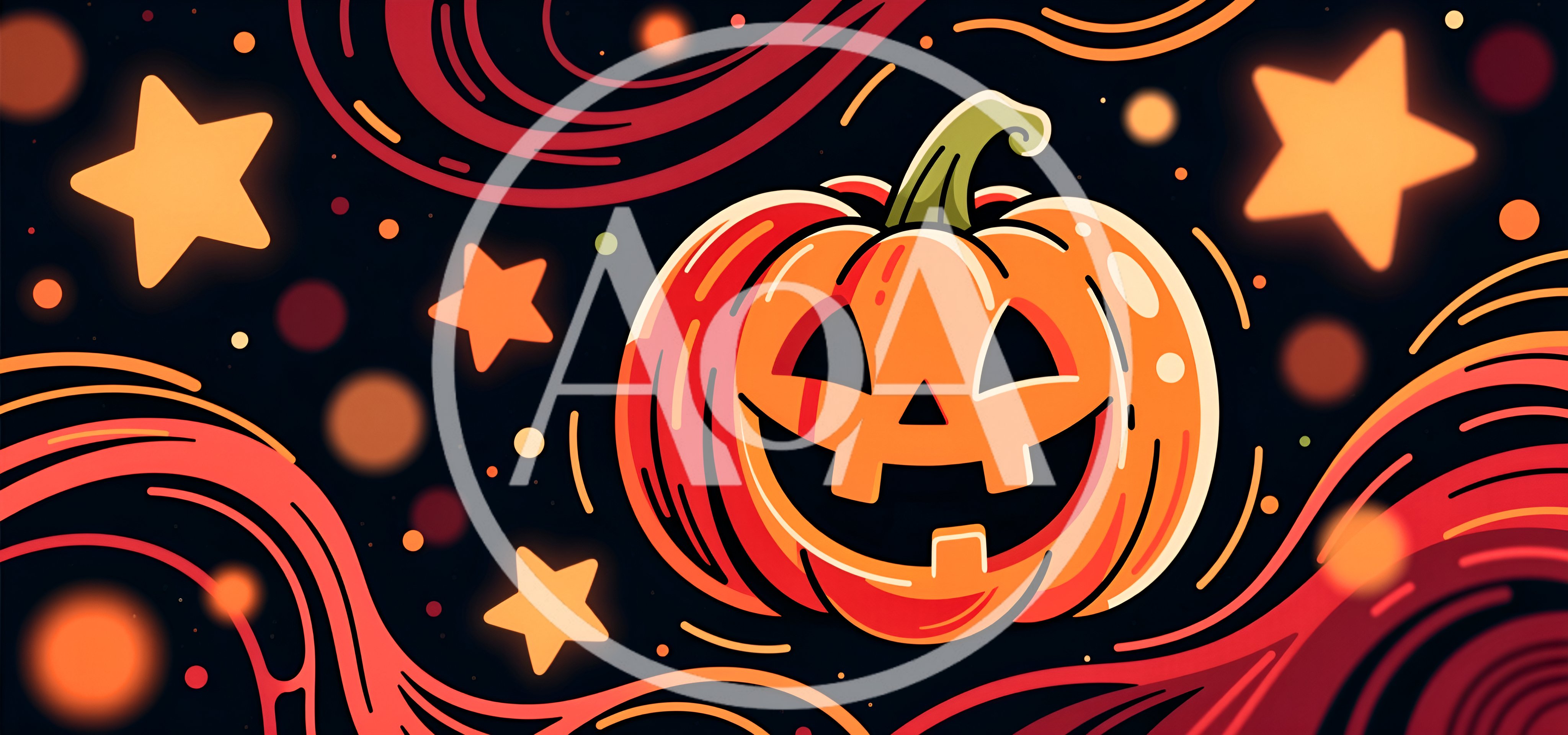 Halloween Jack O Lantern Pumpkin With Stars And Swirls