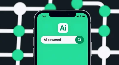 Smartphone Display Showing Ai Powered Search Bar