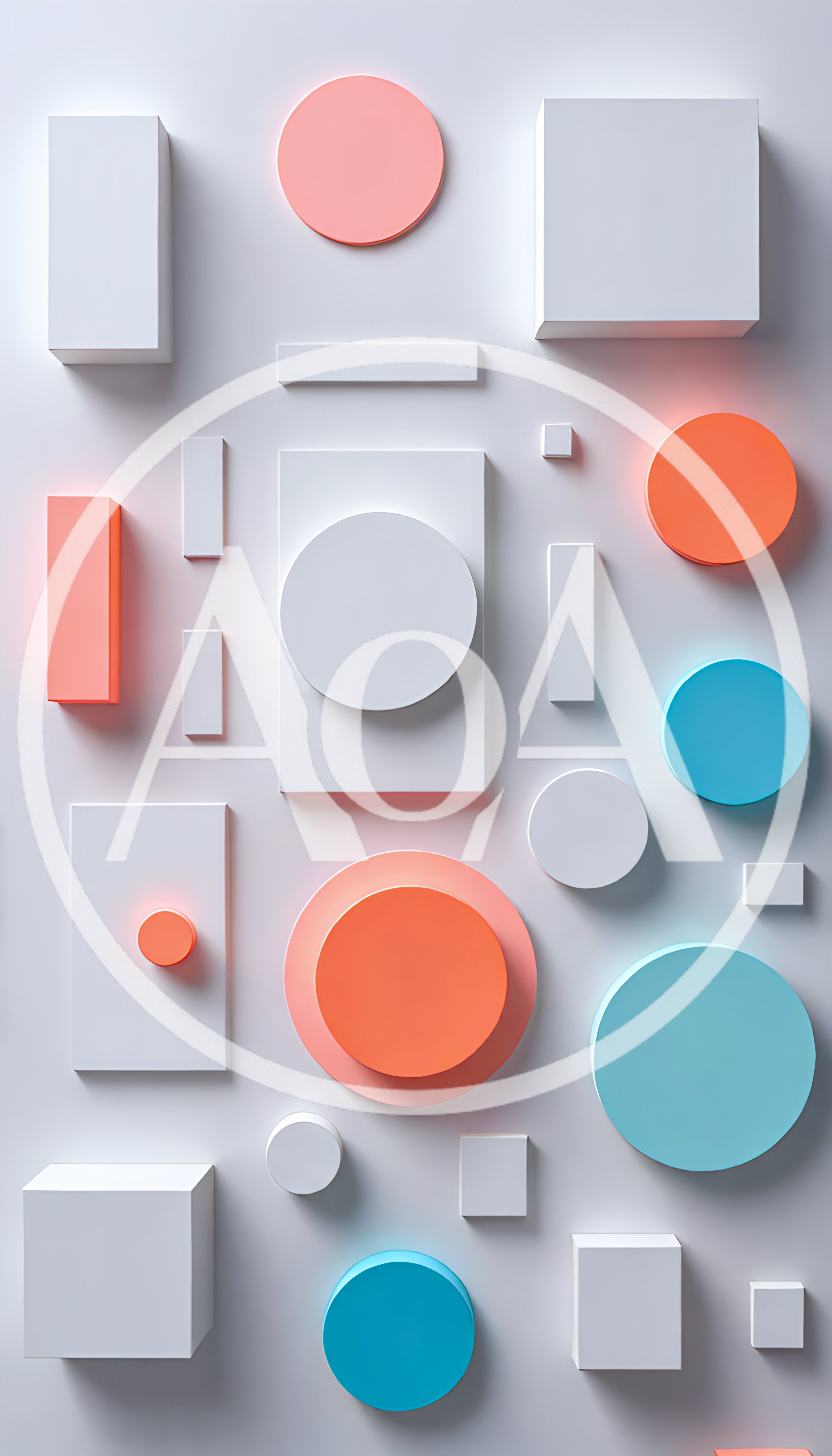 Abstract 3D Geometric Shapes Composition