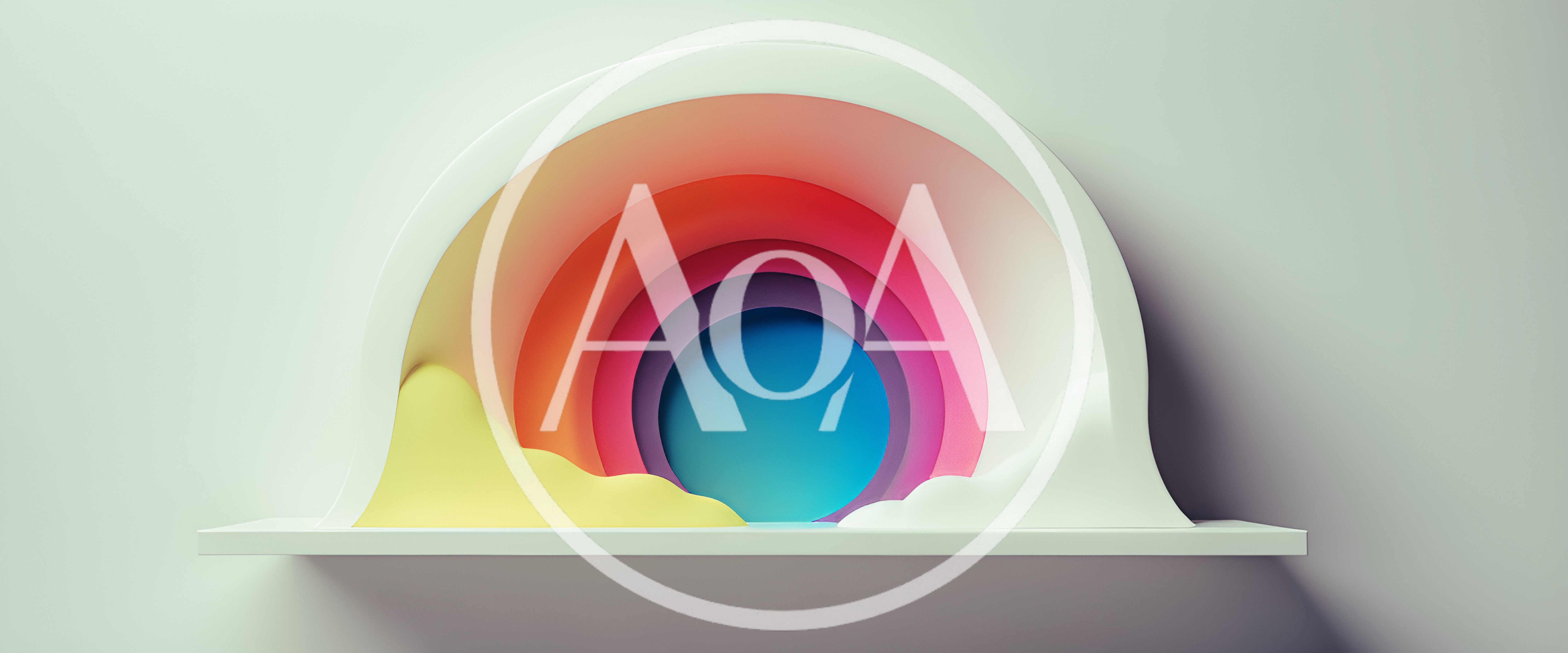 Abstract Rainbow Tunnel With Layered Paper Cutout Design