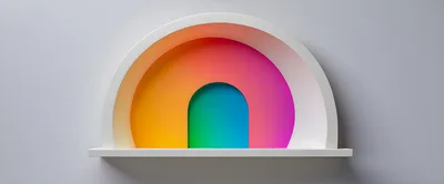 Abstract Rainbow Arch Display Shelf