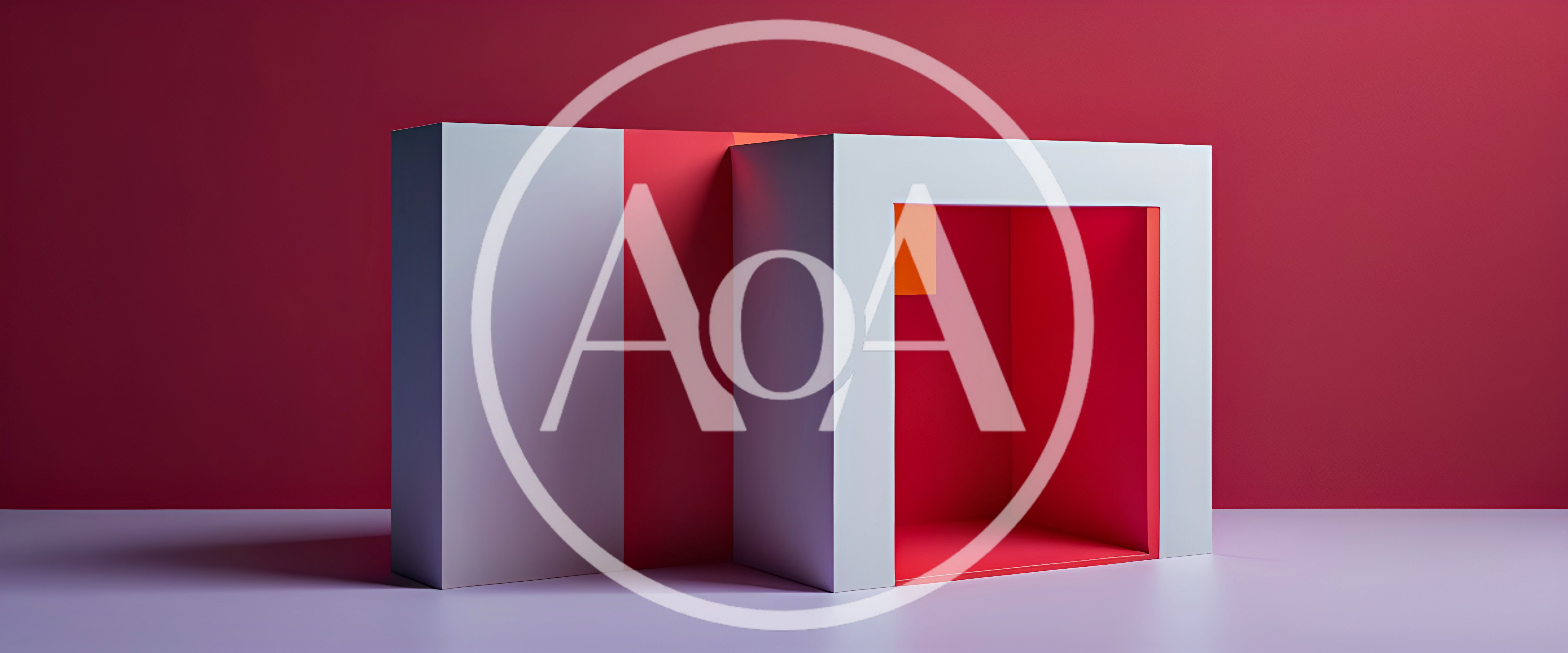Minimalist Geometric White And Red Display Podium