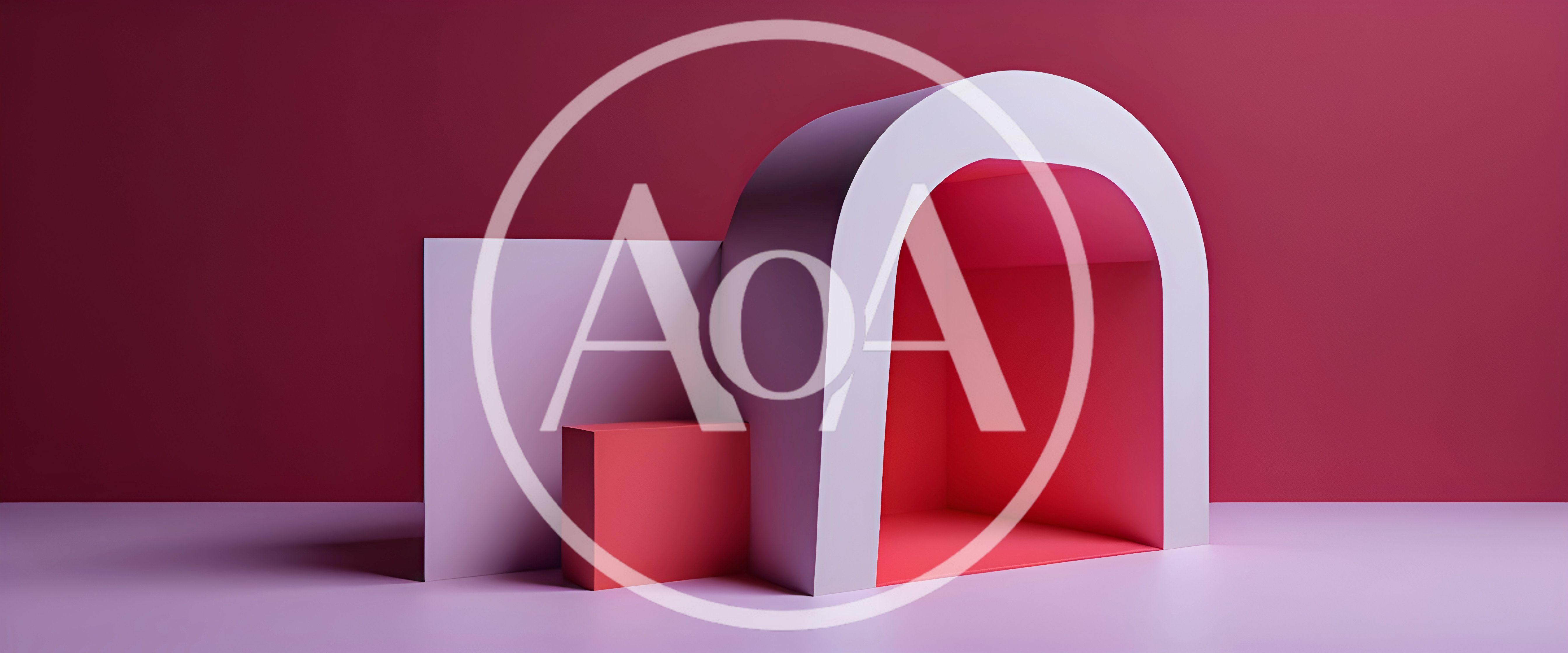 Minimalist 3D Rendered Archway With Geometric Shapes