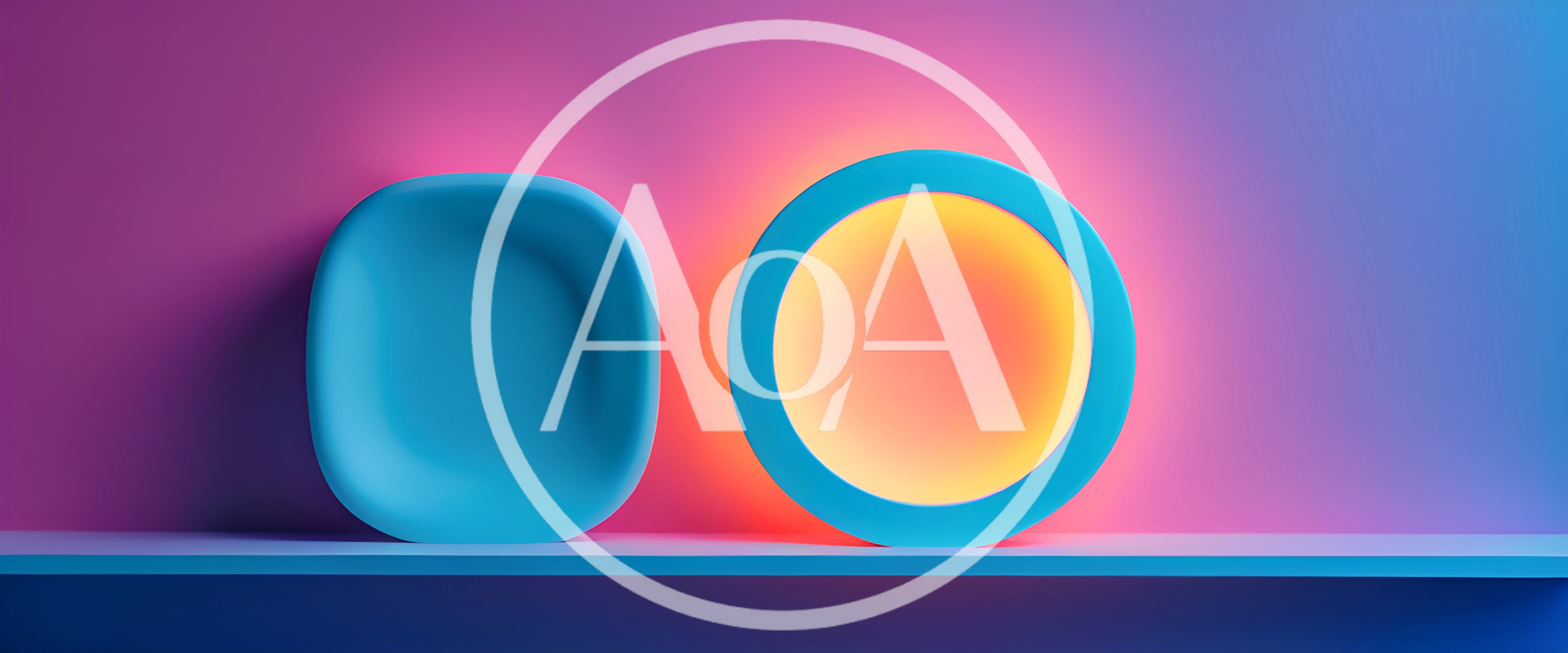 Abstract Blue Geometric Shapes On A Gradient Background
