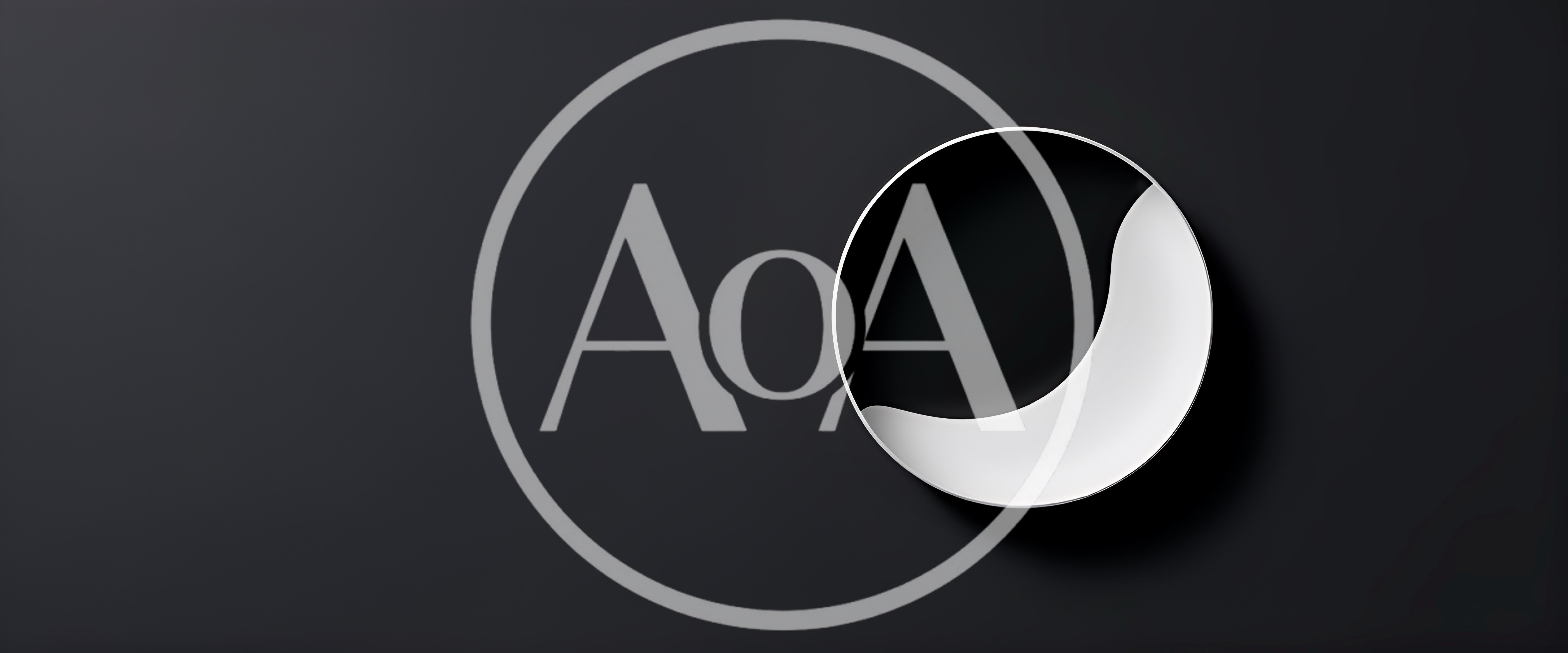 Minimalist Abstract Circular White Shape On Black Background