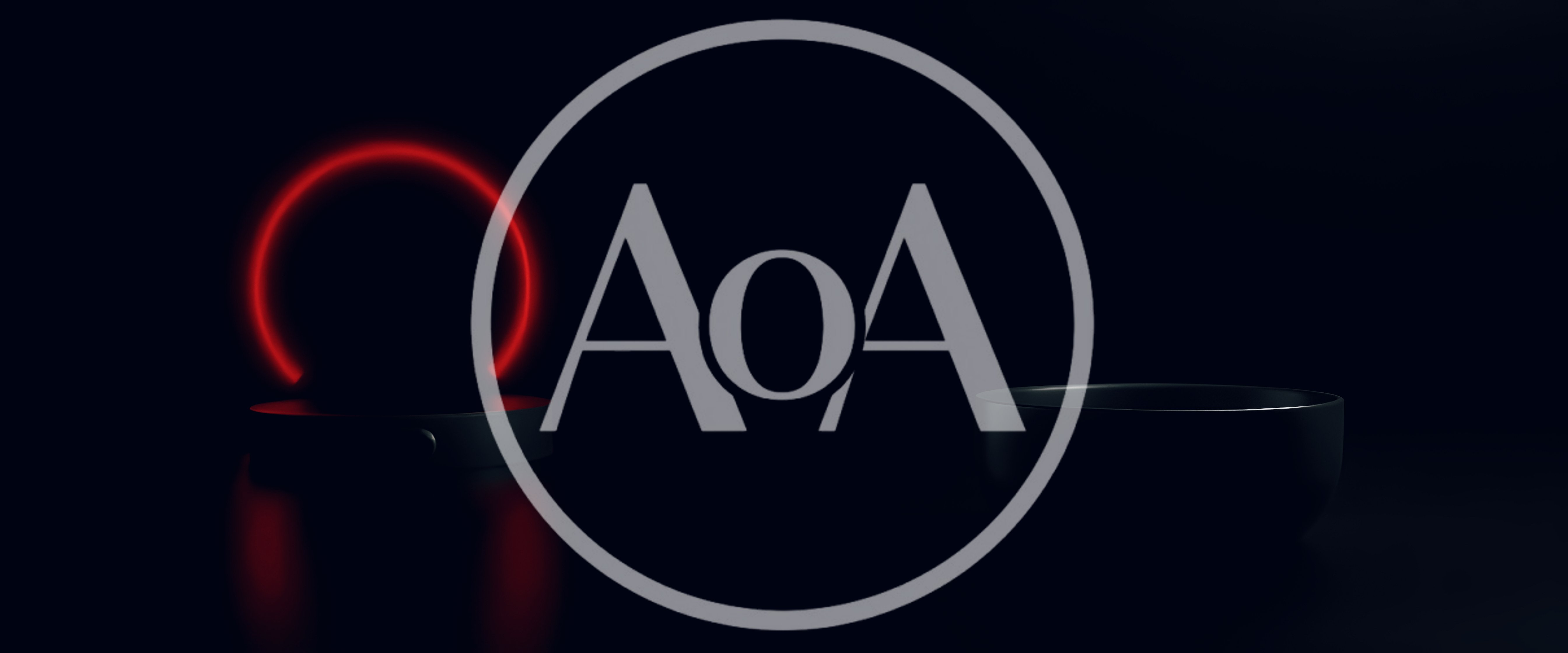 Minimalist Product Display Pedestals With Red Neon Ring