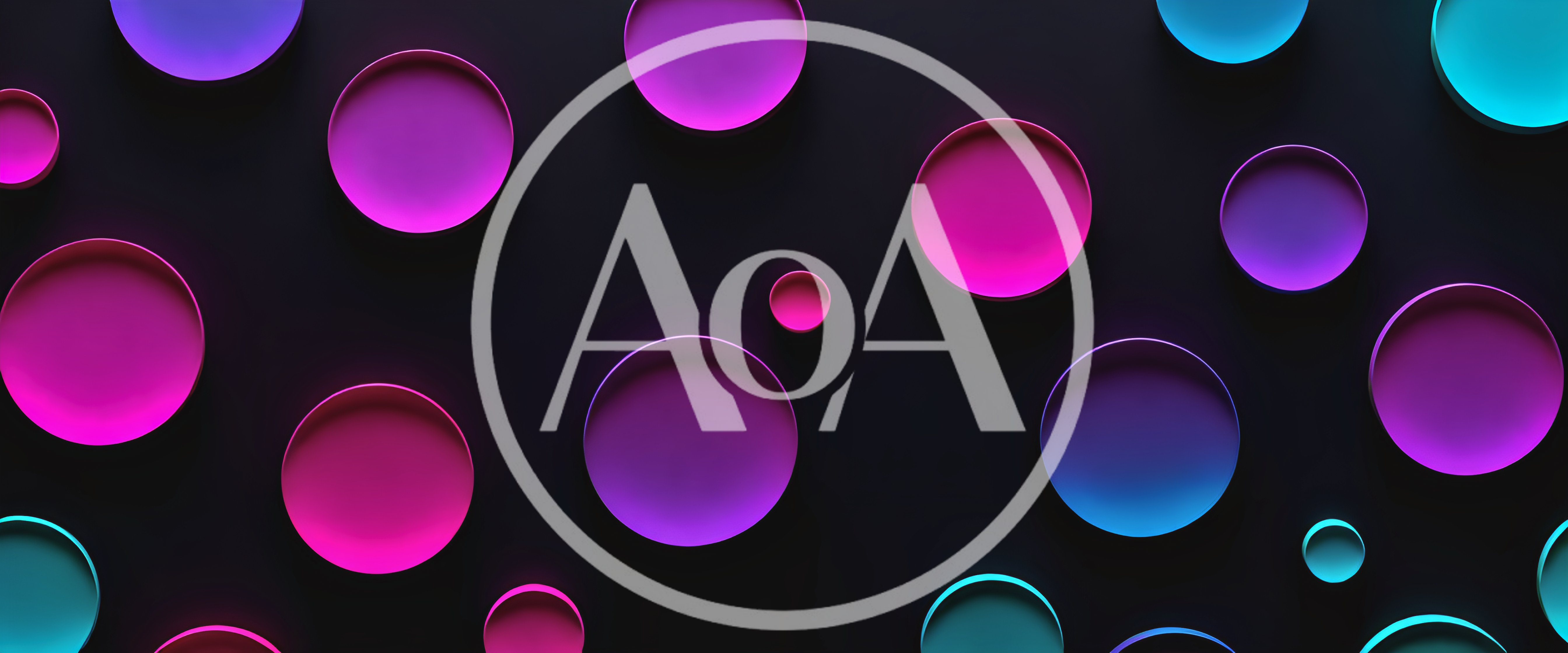 Abstract 3D Circles With Neon Gradient Lighting