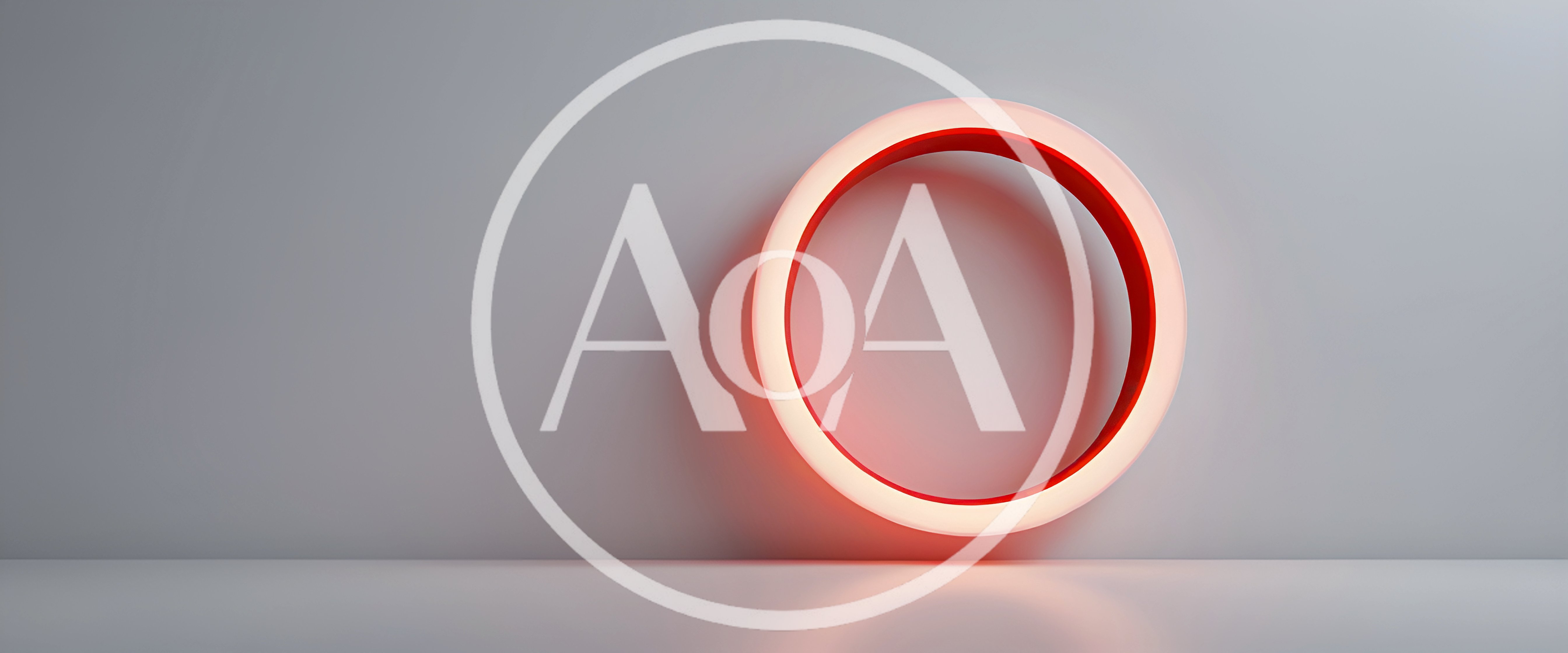 Glowing Red Neon Circle Light On Minimalist Wall