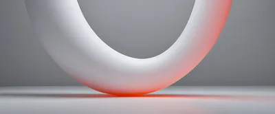 Abstract White Torus Shape With Red Glow